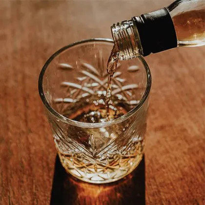 Alcohol in a glass